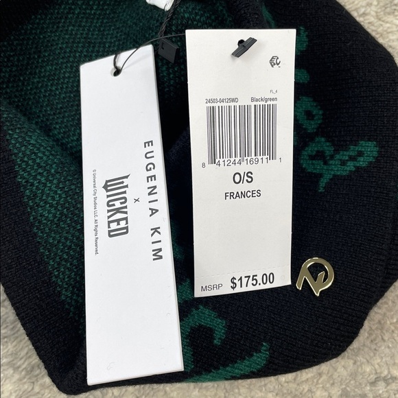 NWT Eugenia Kim x Wicked Frances Beanie Wool Knit Hat Black Green Logo main image 9
